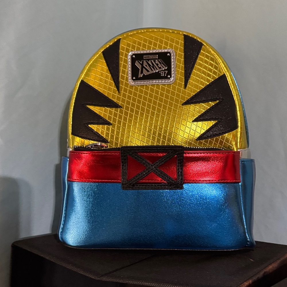 Loungefly X-Men Wolverine Metallic Yellow Red Blue Mini Backpack